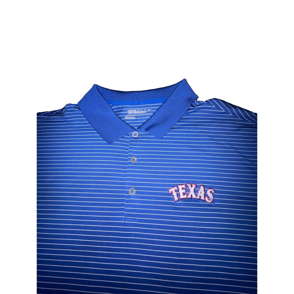 Nike Texas Rangers Golf Tour Performance Polo Blue Stripes Size 3XL